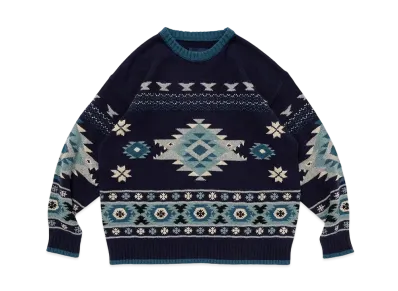 DESCENDANT Moray Crew Neck Knit "Navy"