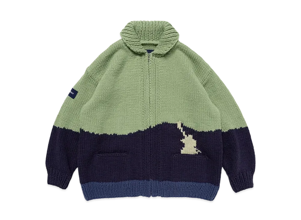 DESCENDANT Dawn Cowichan Sweater "Green"