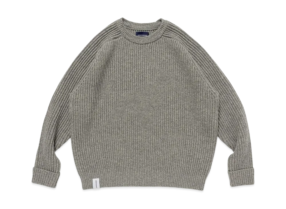 DESCENDANT Clam Crew Neck Knit "Gray"
