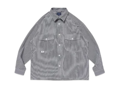 DESCENDANT Mine Hickory Stripe LS Shirt "Navy"