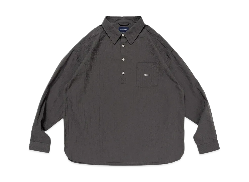 DESCENDANT Voil Pullover LS Stripe Shirt "Gray"