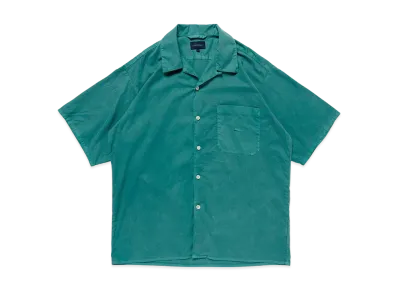 DESCENDANT S Wind Open Collar SS Shirt Pigment Dye "Green"