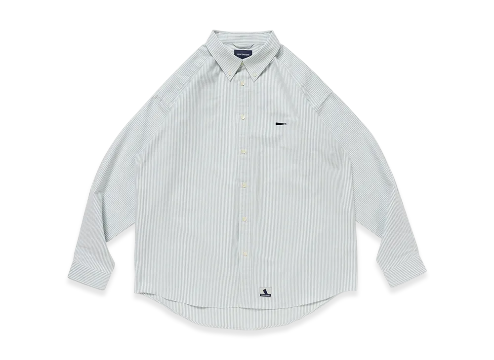 DESCENDANT Kennedy's Oxford LS Stripe Shirt "Green"