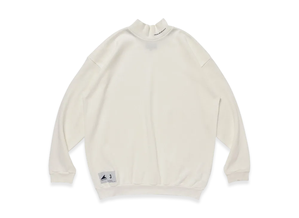 DESCENDANT Tortoise Waffle Mock Neck LS "White"