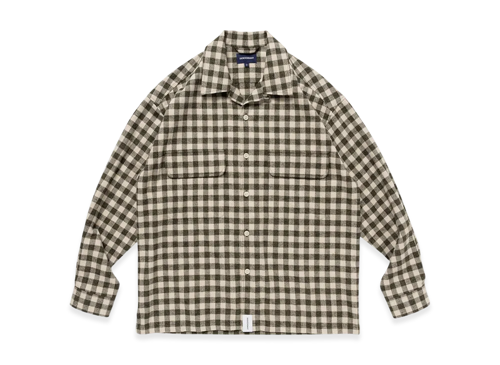 DESCENDANT Milpitas Plaid LS Shirt "White"