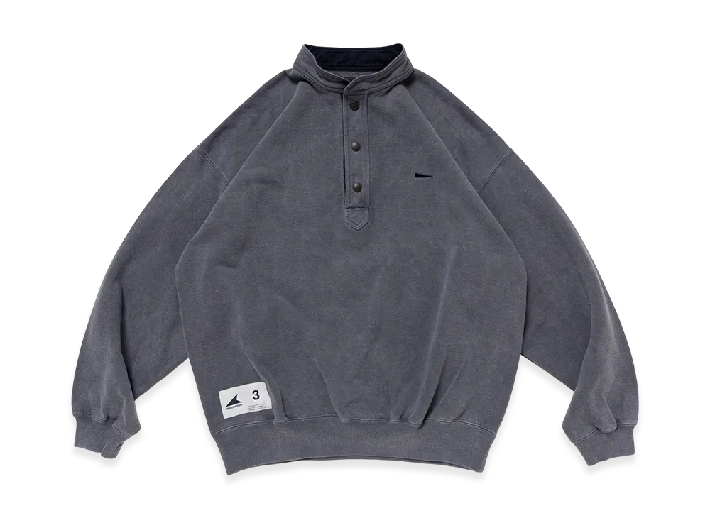 DESCENDANT Voil Henley Neck Pigment Dye "Blue"