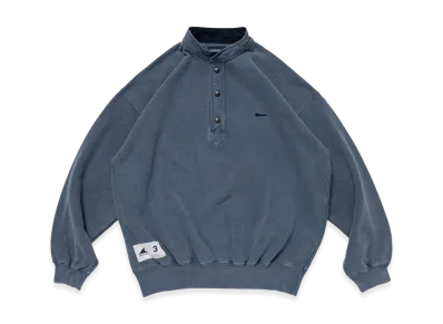 DESCENDANT Voil Henley Neck Pigment Dye "Navy"