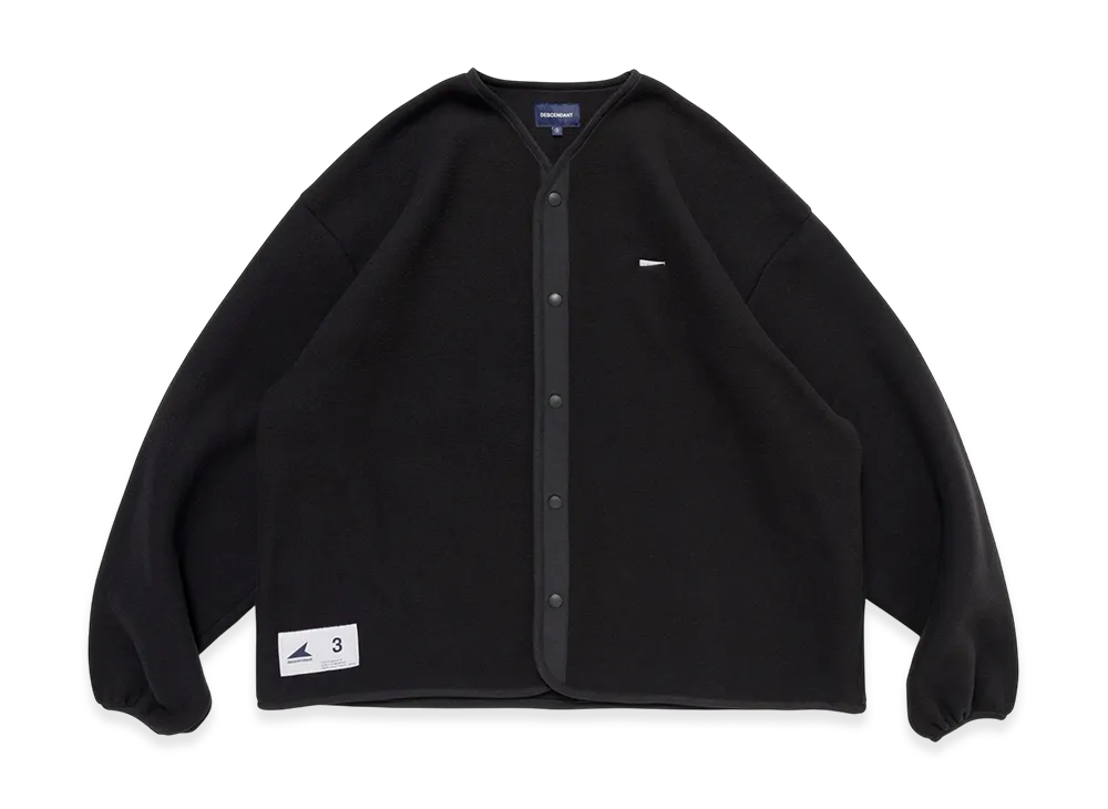 DESCENDANT Knot Fleece Cardigan "Black"