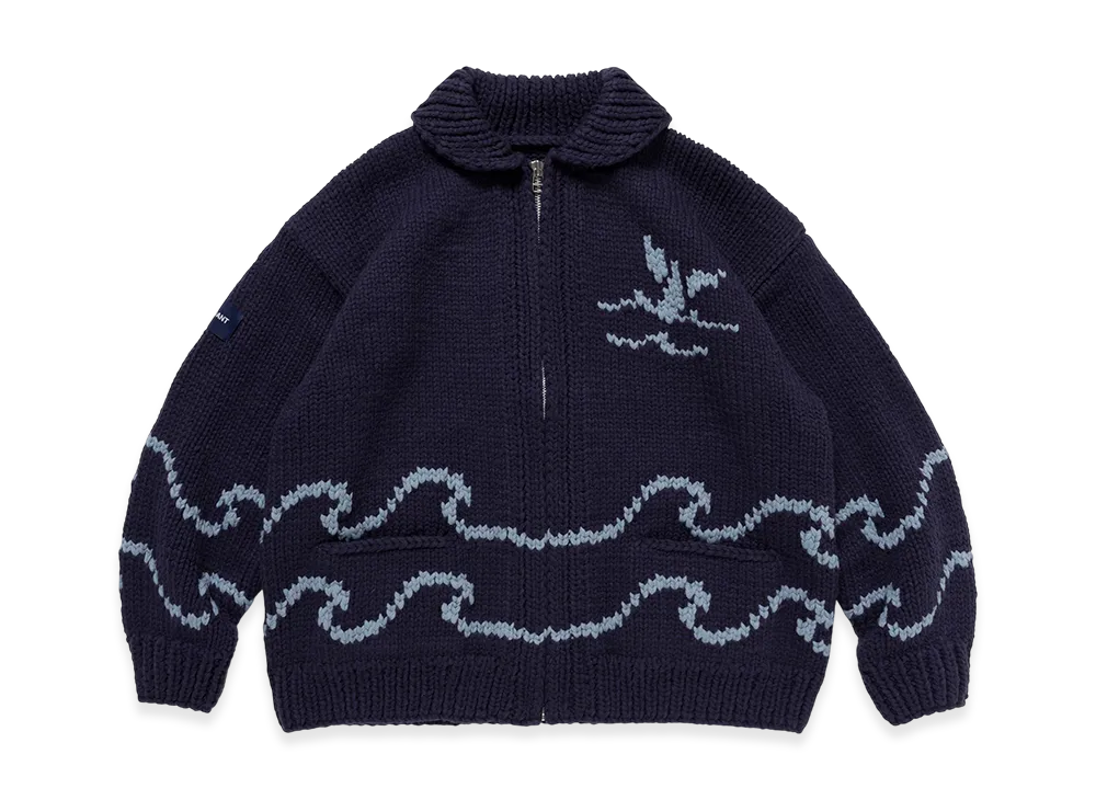 DESCENDANT Cachalot Cowichan Sweater "Navy"