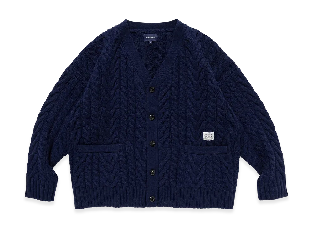 DESCENDANT Nurse Knit Cardigan "Navy"