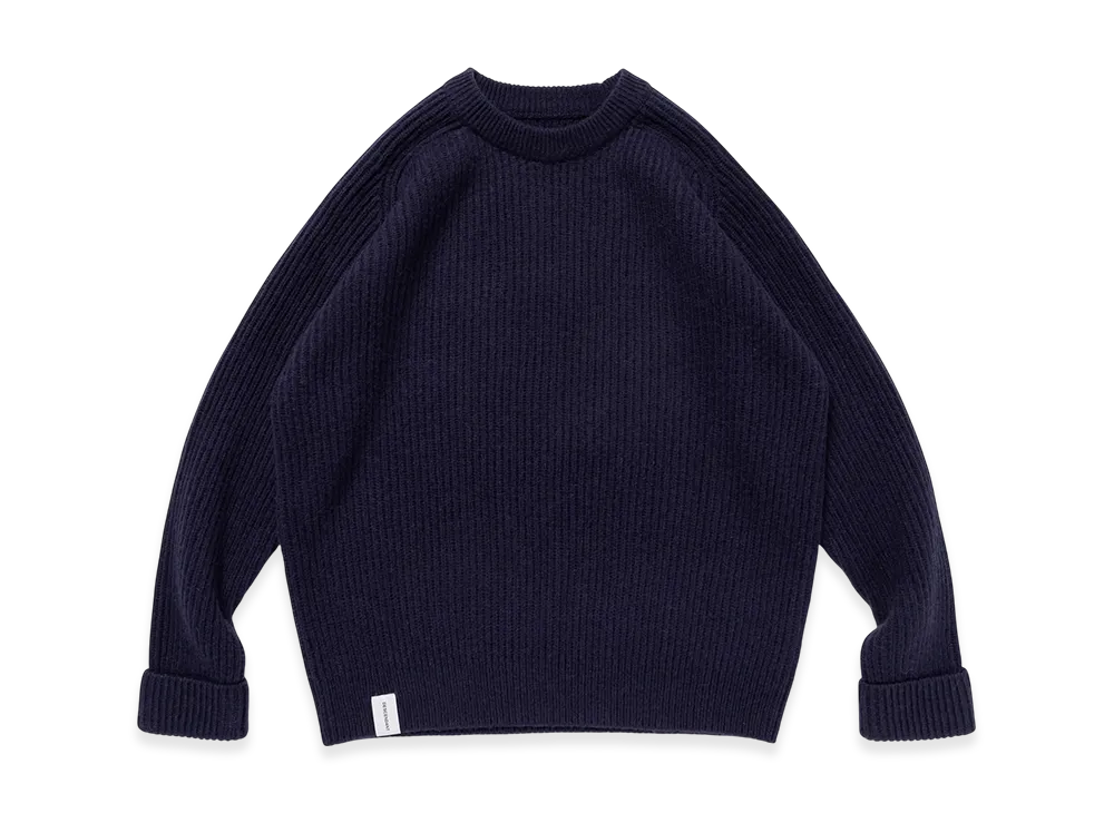 DESCENDANT Clam Crew Neck Knit "Navy"