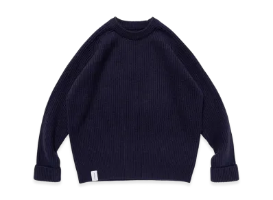 DESCENDANT Clam Crew Neck Knit "Navy"
