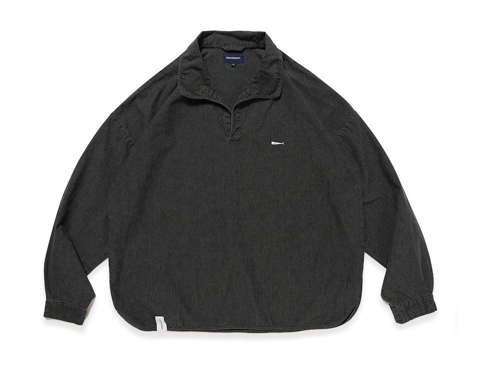 DESCENDANT Saloon Pullover Chambray LS Shirt "Black"
