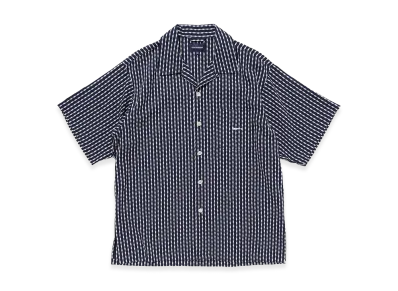 DESCENDANT Pier Open Collar Textile SS Shirt "Navy"