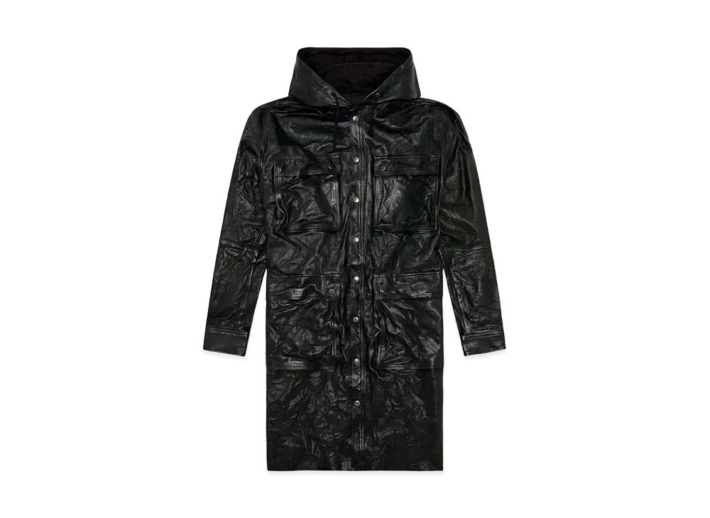 Diesel Leather Long Jacket "Black"