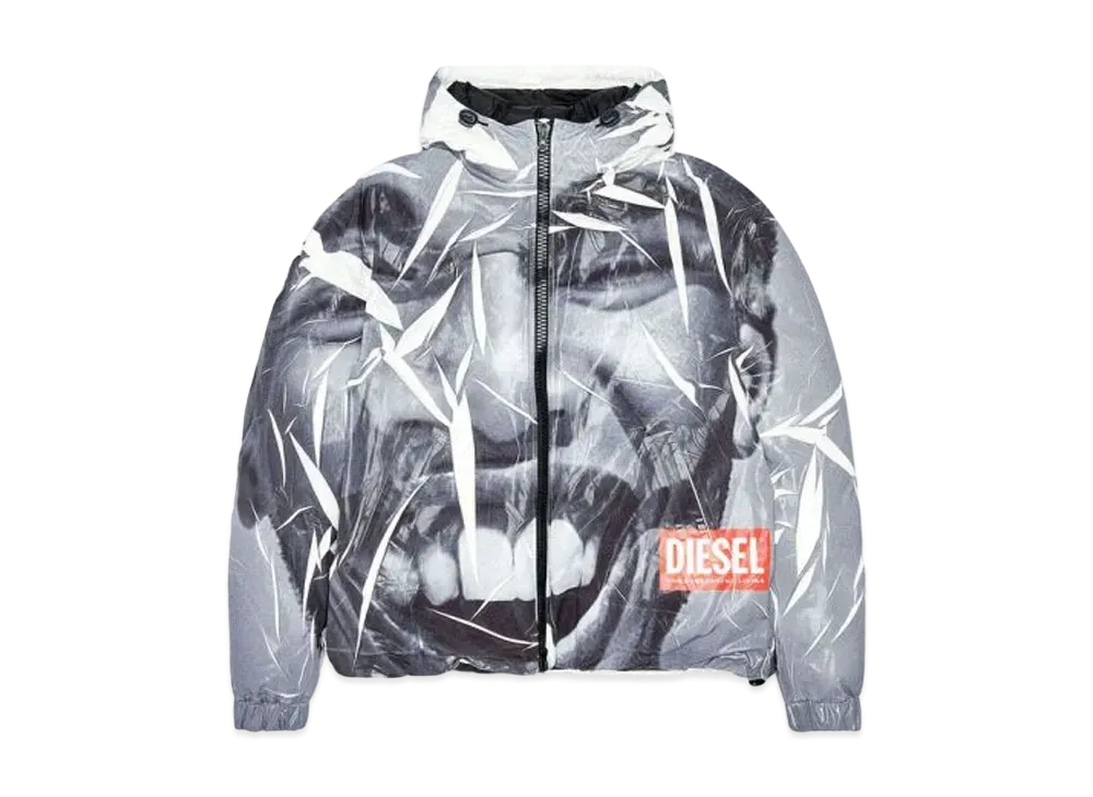 Diesel Puffer Allover Print Jacket "Grey White"