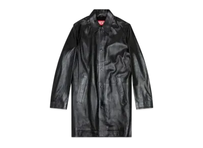 Diesel Coated Leather Coat "Black"