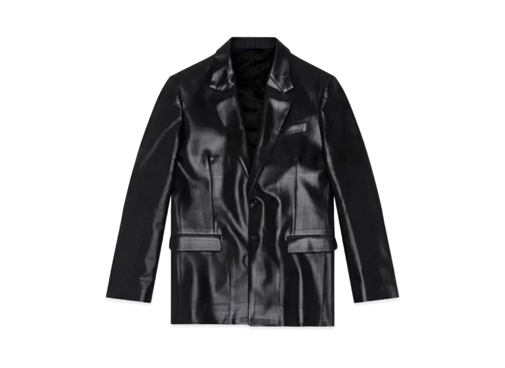 Diesel Pinstripe Blazer With Coated Front "Black"