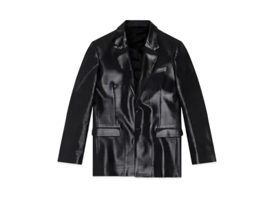 Diesel Pinstripe Blazer With Coated Front "Black"