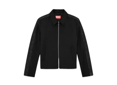 Diesel Blouson Jacket In Wool Blend And Denim "Black"