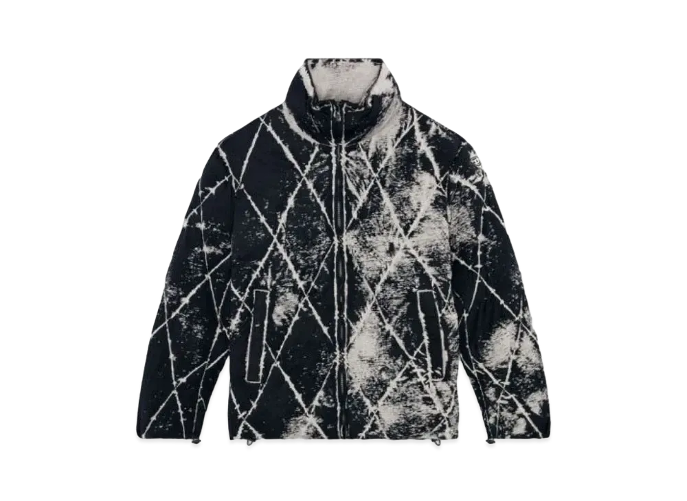 Diesel Puffer Jacket In Burn Out Jersey "Black"