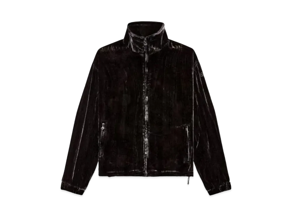 Diesel Treated Silk Blend Velvet Jacket "Black"