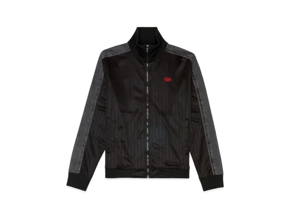 Diesel Track Jacket In Triacetate And Denim "Black"