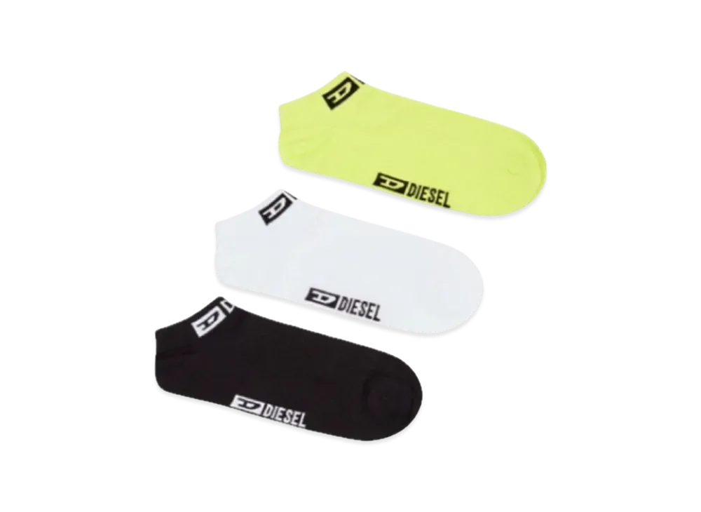 Diesel SKM Sax Threepack Socks "Black/White/Yellow"