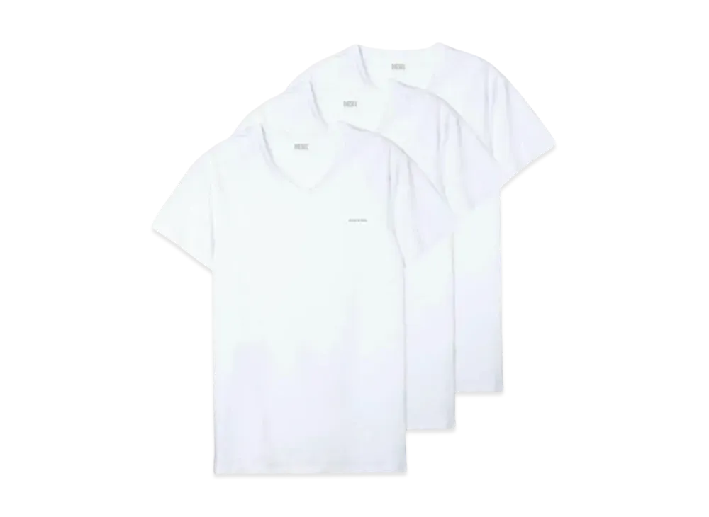 Diesel Three Pack Crew V Neck T Shirt "White"