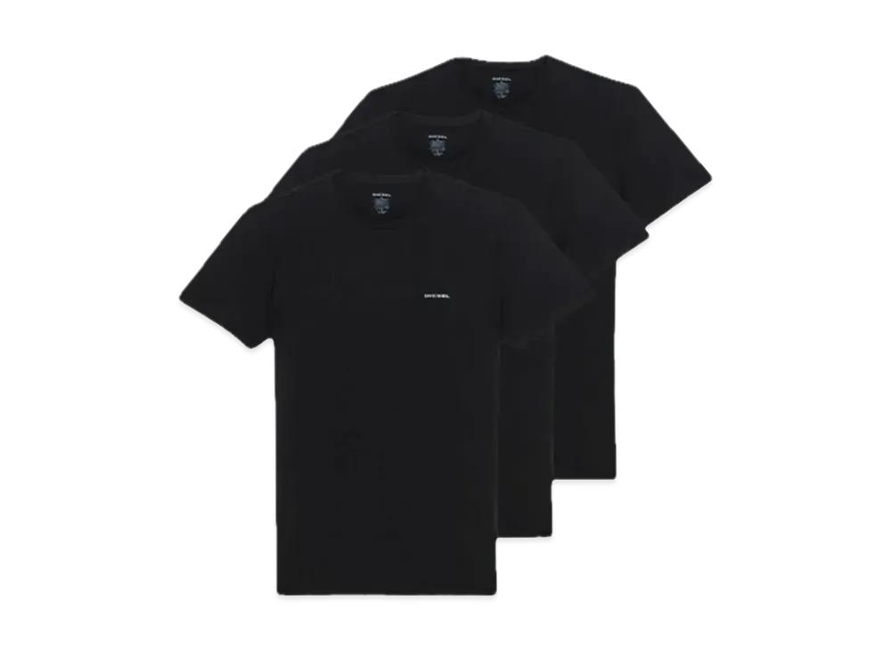 Diesel Three Pack Crew V Neck T Shirt "Black"