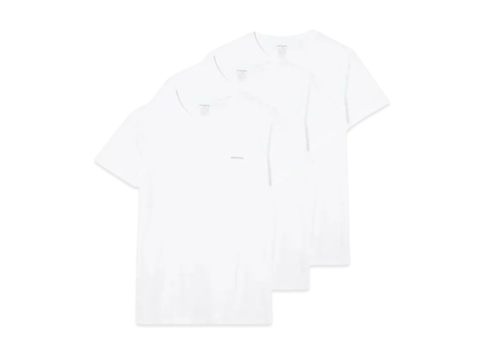 Diesel Three Pack Crew V Neck T Shirt "White"
