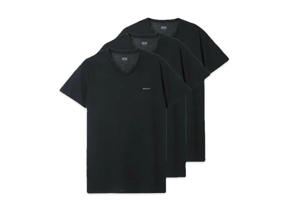 Diesel Three Pack Crew V Neck T Shirt "Black"