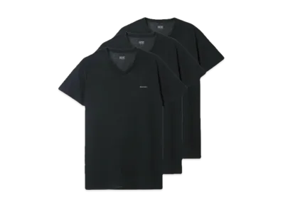 Diesel Three Pack Crew V Neck T Shirt "Black"