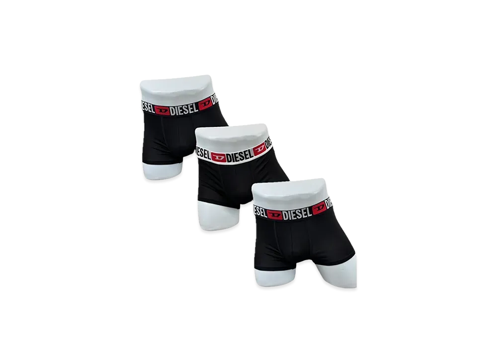 Diesel Three Pack Boxers "All Black Logo"