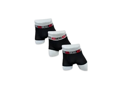 Diesel Three Pack Boxers "All Black Logo"