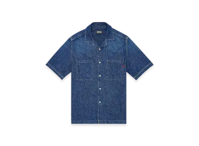 Diesel D-Paroshort Bowling Shirt In Denim "Dark Blue"