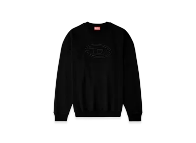 Diesel S-Mart-Bigoval Sweatshirt With Embossed Oval D "Black"