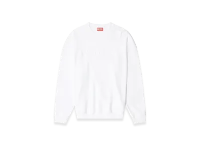 Diesel S-Mart-Bigoval Sweatshirt With Embossed Oval D "White"