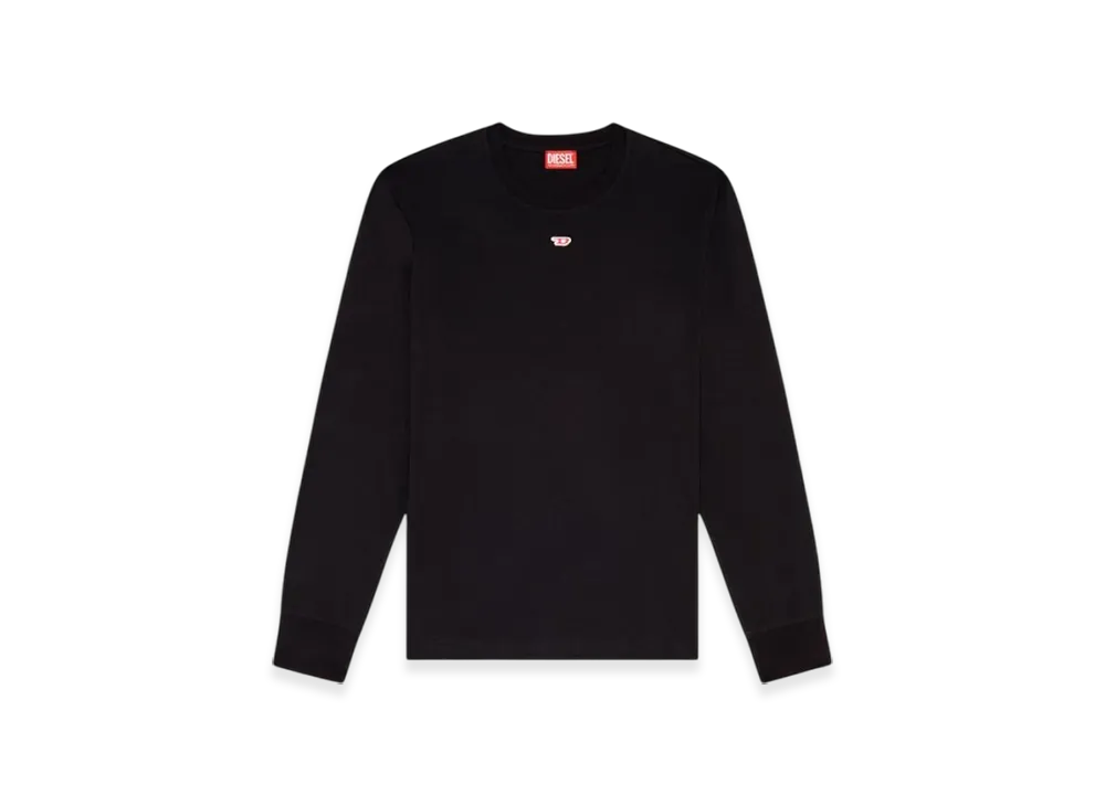 ディーゼル T ジャスト LS D ロングスリーブ レギュラーフィット ティコニック ロゴ "ブラック"