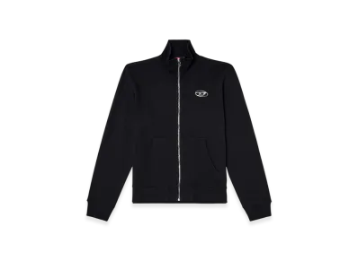 Diesel S-Ginni-Zip-Od Zip-Up Sweatshirt With Metallic Logo "Black"