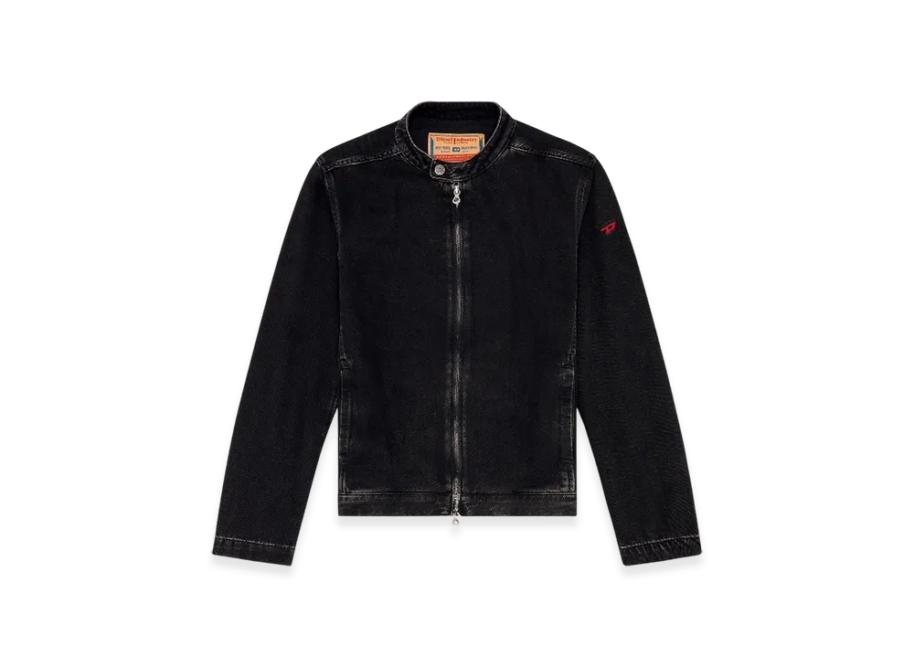Diesel D-Glory Moto Jacket In Clean-Wash Denim "Black"