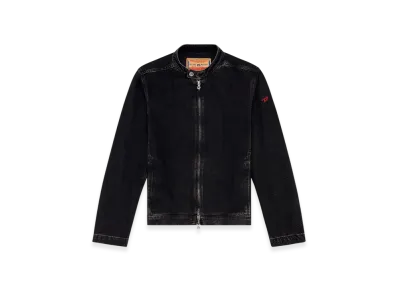 Diesel D-Glory Moto Jacket In Clean-Wash Denim "Black"