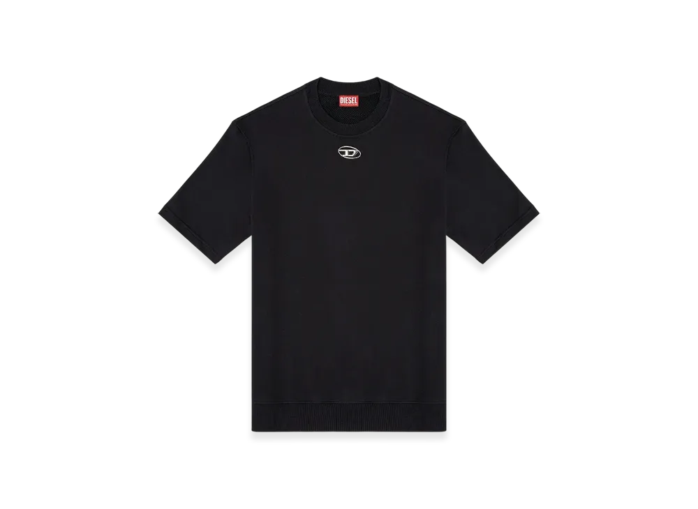 Diesel S-Cooling-L1 Half-Sleeve Sweatshirt With Metallic Logo "Black"