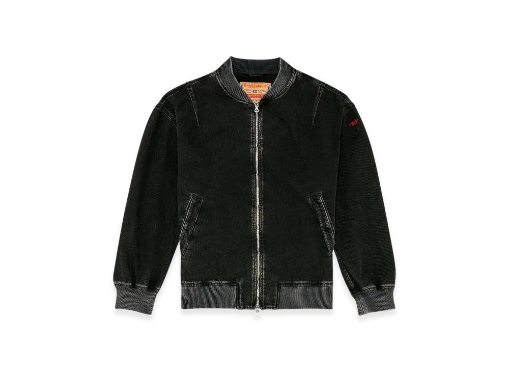 Diesel D-Vinz Bomber Jacket In Clean-Wash Denim "Black"
