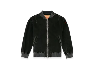 Diesel D-Vinz Bomber Jacket In Clean-Wash Denim "Black"