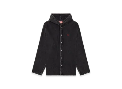 Diesel D-Dewny-Hood Hybrid Shirt In Tencel Denim "Black"