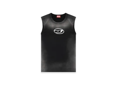 Diesel T-Brico Faded Tank Top With Puffy Oval D "Black"
