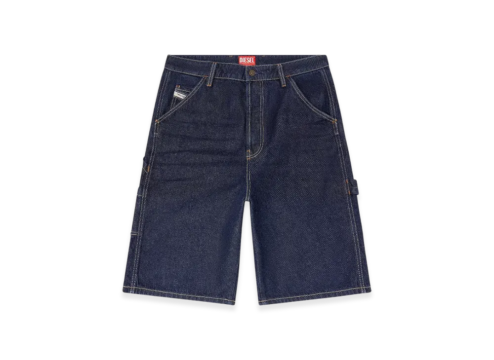 Diesel D-Livery-Short Utility Shorts In Clean-Wash Denim "Dark Blue"