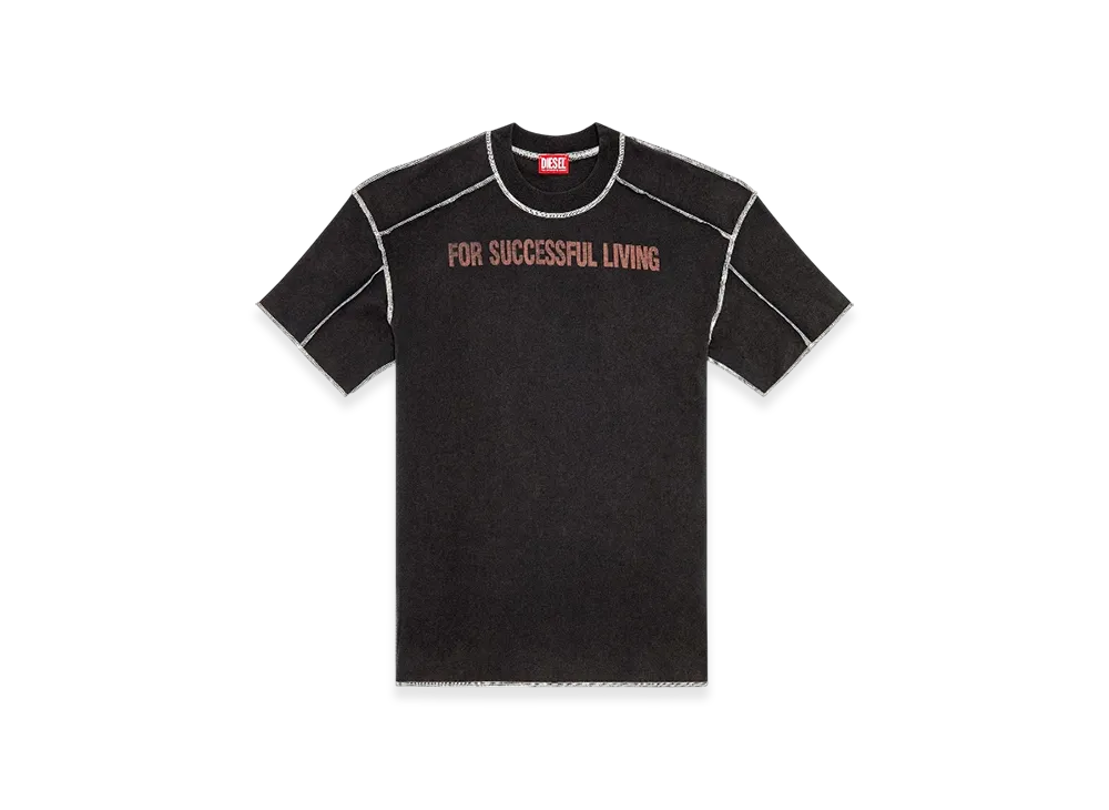 Diesel T-Craor T-Shirt With Inside-Out Effect "Black"
