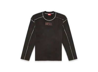 Diesel T-Craor-LS Long-Sleeve T-Shirt With Inside-Out Effect "Black"